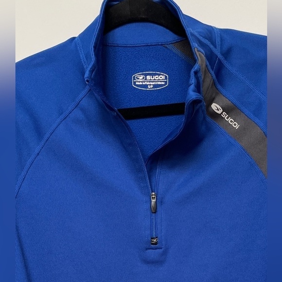 SUGOI Cycling Sweater Quarter Zip Pullover Royal Blue Athletic Wear Casual - Picture 5 of 17